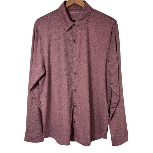 ZACHARY PRELL MEN'S BILL STRETCHY KNIT BUTTON-UP LONG SLEEVE LARGE NWT - Picture 1 of 6